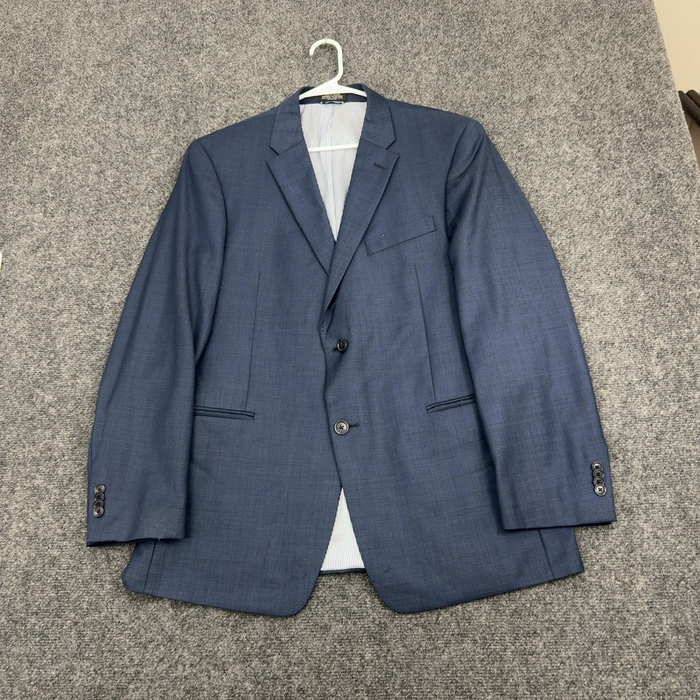 Tommy Hilfiger Blazer Mens 42R Blue Worsted Wool Two Button Sport Coat Classic